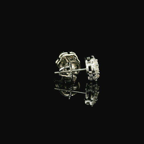 Dazzling Diamond Flower Cluster Stud Earrings | 0.88ct VVS | 9mm