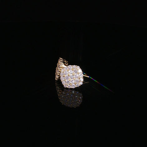 925 Sterling Silver Iced Out Cluster Pave Stud Earrings - 1.3Ctw Moissanite Available with Silver and Gold Finished