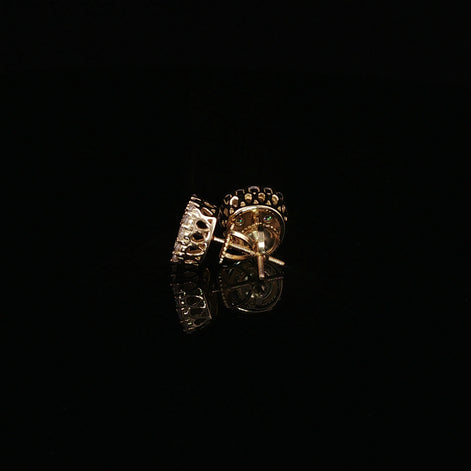 925 Sterling Silver Iced Out Cluster Pave Stud Earrings - 1.3Ctw Moissanite Available with Silver and Gold Finished