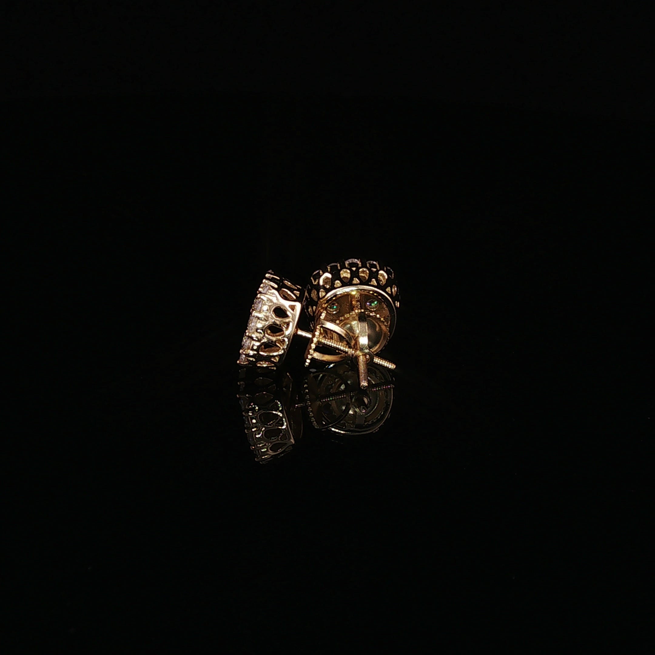 925 Sterling Silver Iced Out Cluster Pave Stud Earrings - 1.3Ctw Moissanite Available with Silver and Gold Finished