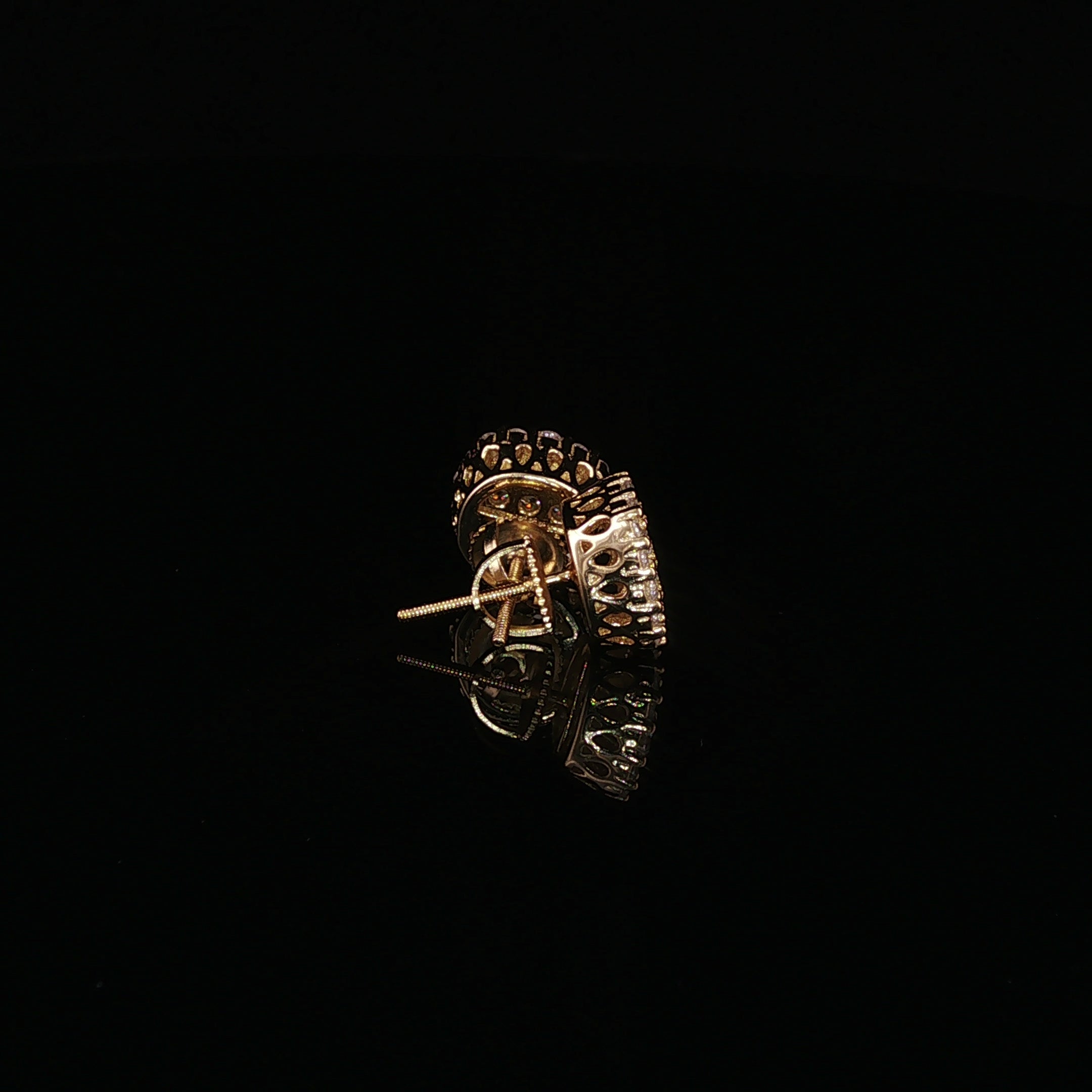 925 Sterling Silver Iced Out Cluster Pave Stud Earrings - 1.3Ctw Moissanite Available with Silver and Gold Finished