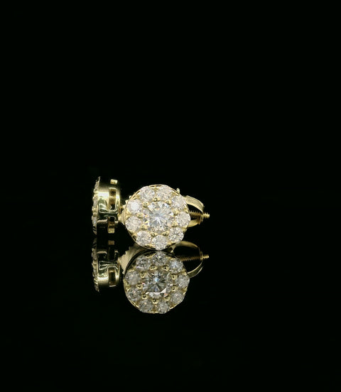 Dazzling Diamond Cluster Stud Earrings | 8mm | VVS