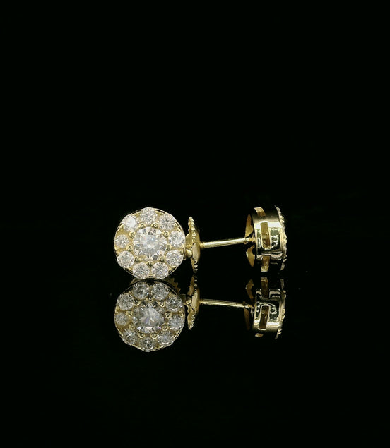 Dazzling Diamond Cluster Stud Earrings | 8mm | VVS