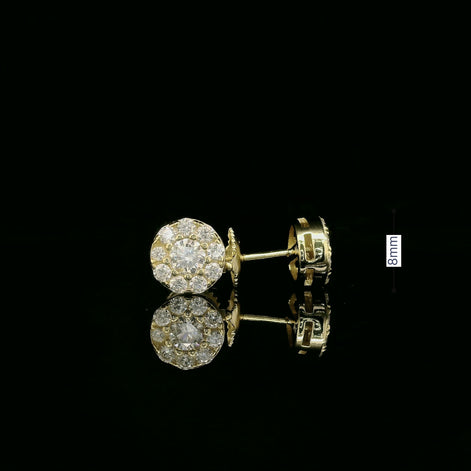 Dazzling Diamond Cluster Stud Earrings | 8mm | VVS