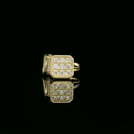 Iced Out Square Cluster Stud Earrings | 8mm | VVS