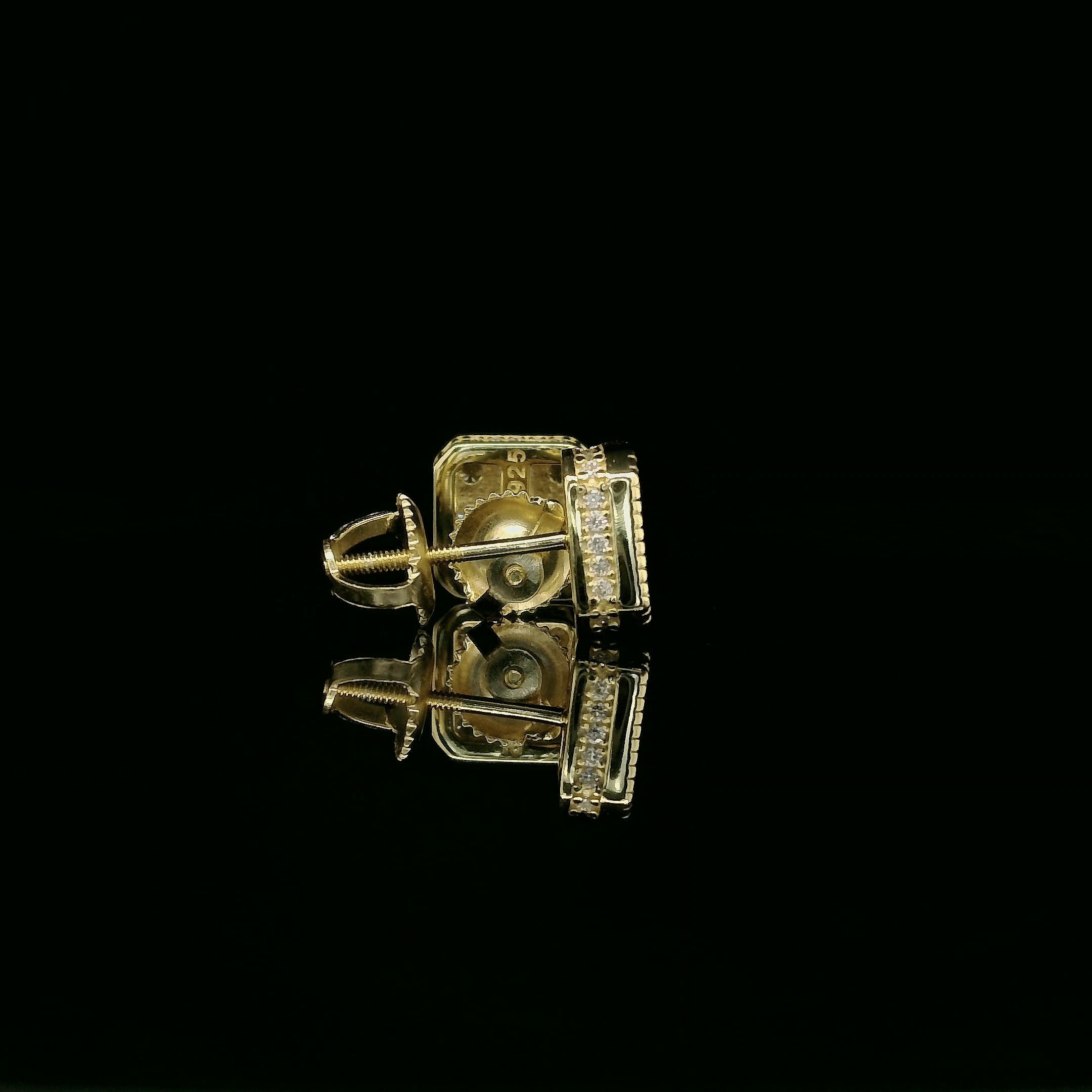 Iced Out Square Cluster Stud Earrings | 8mm | VVS