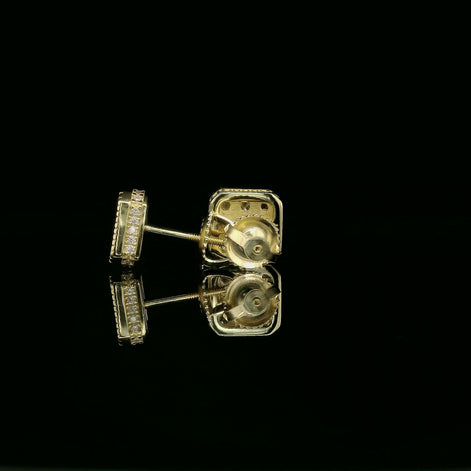 Iced Out Square Cluster Stud Earrings | 8mm | VVS