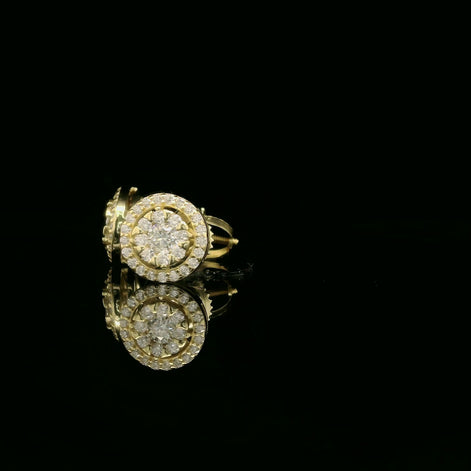 Dazzling Diamond Halo Stud Earrings | 9mm | VVS