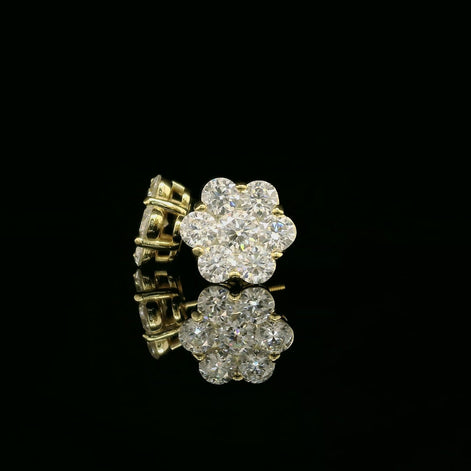 Dazzling Diamond Flower Cluster Stud Earrings | 1.5ct VVS | 10mm