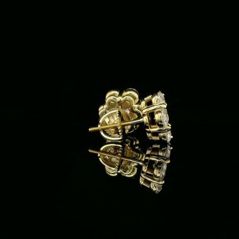 Dazzling Diamond Flower Cluster Stud Earrings | 1.5ct VVS | 10mm
