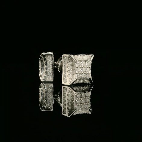 Dazzling Diamond Square Stud Earrings | 10mm | VVS