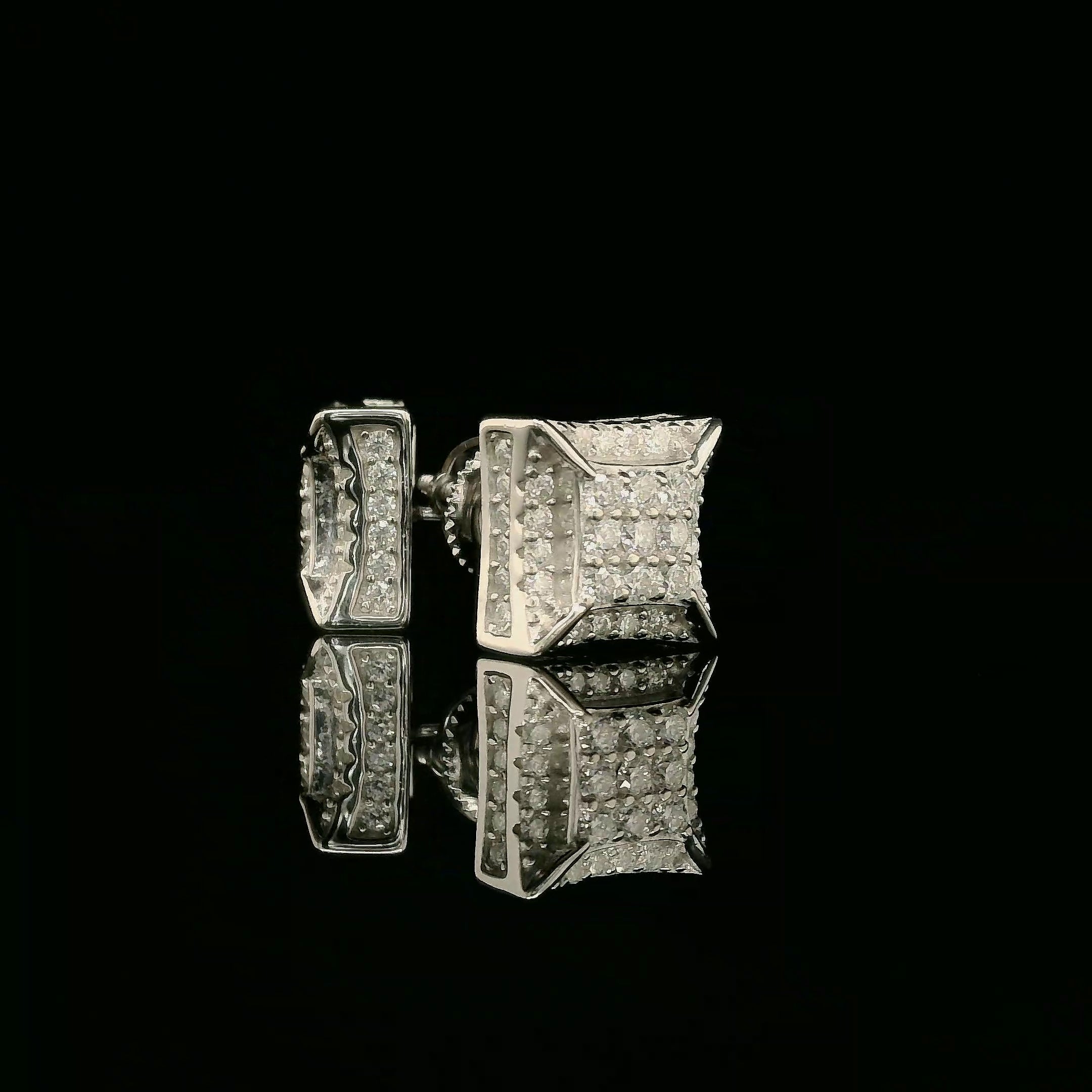 Dazzling Diamond Square Stud Earrings | 10mm | VVS