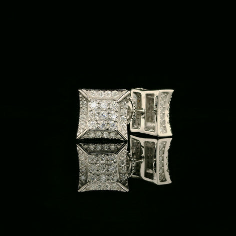 Dazzling Diamond Square Stud Earrings | 10mm | VVS