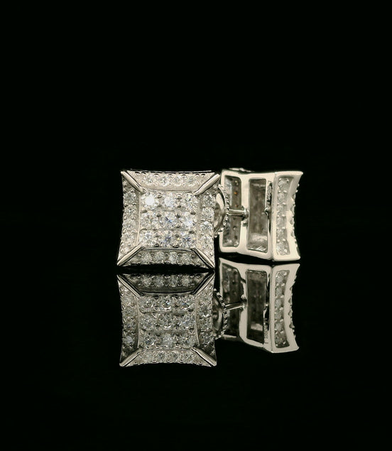 Dazzling Diamond Square Stud Earrings | 10mm | VVS
