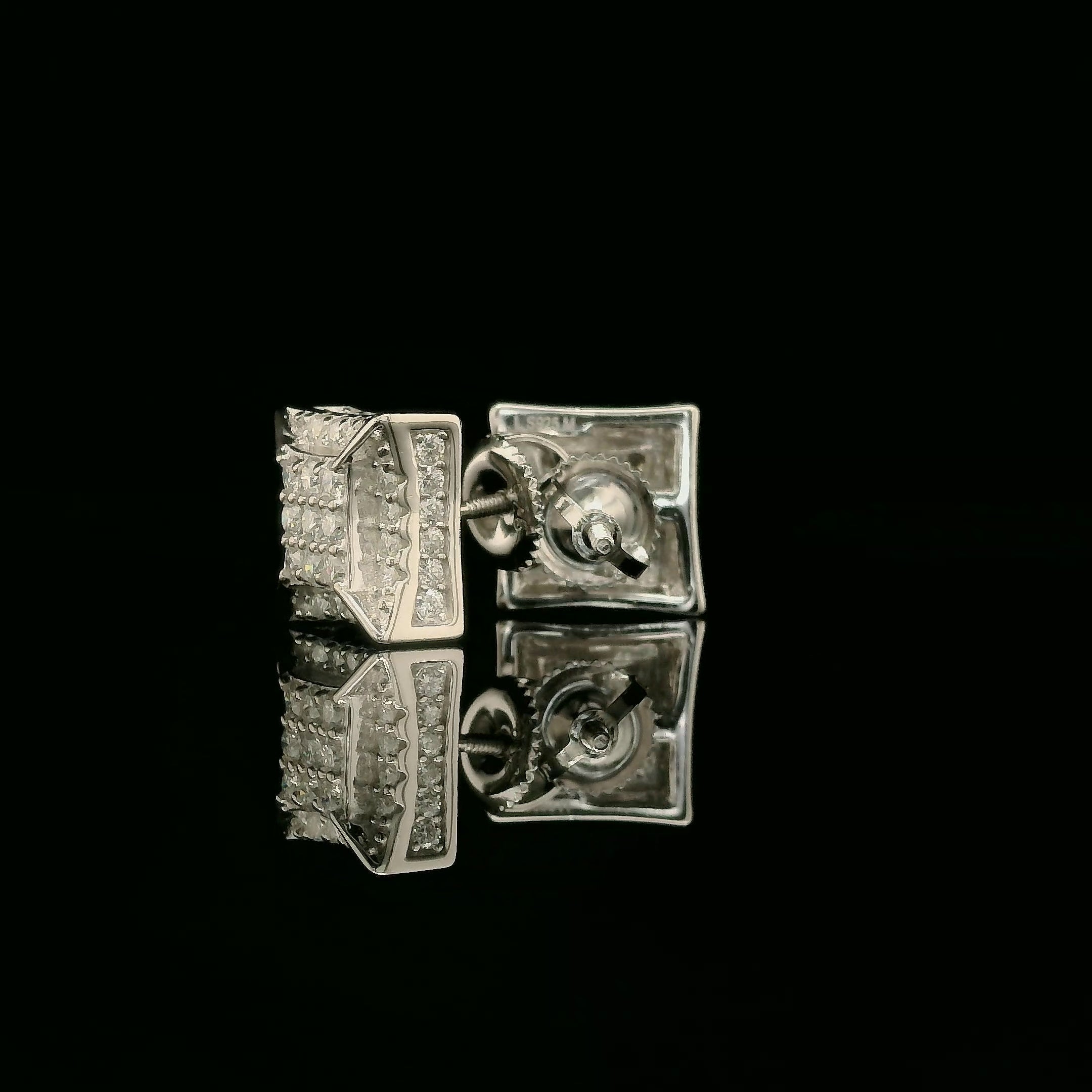 Dazzling Diamond Square Stud Earrings | 10mm | VVS