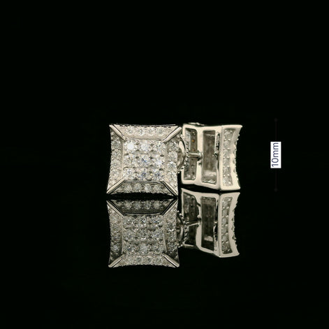 Dazzling Diamond Square Stud Earrings | 10mm | VVS