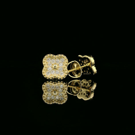 Luxurious Diamond Clover Stud Earrings | 0.3ct VVS | 10mm