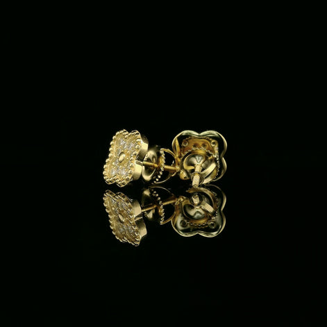 Luxurious Diamond Clover Stud Earrings | 0.3ct VVS | 10mm