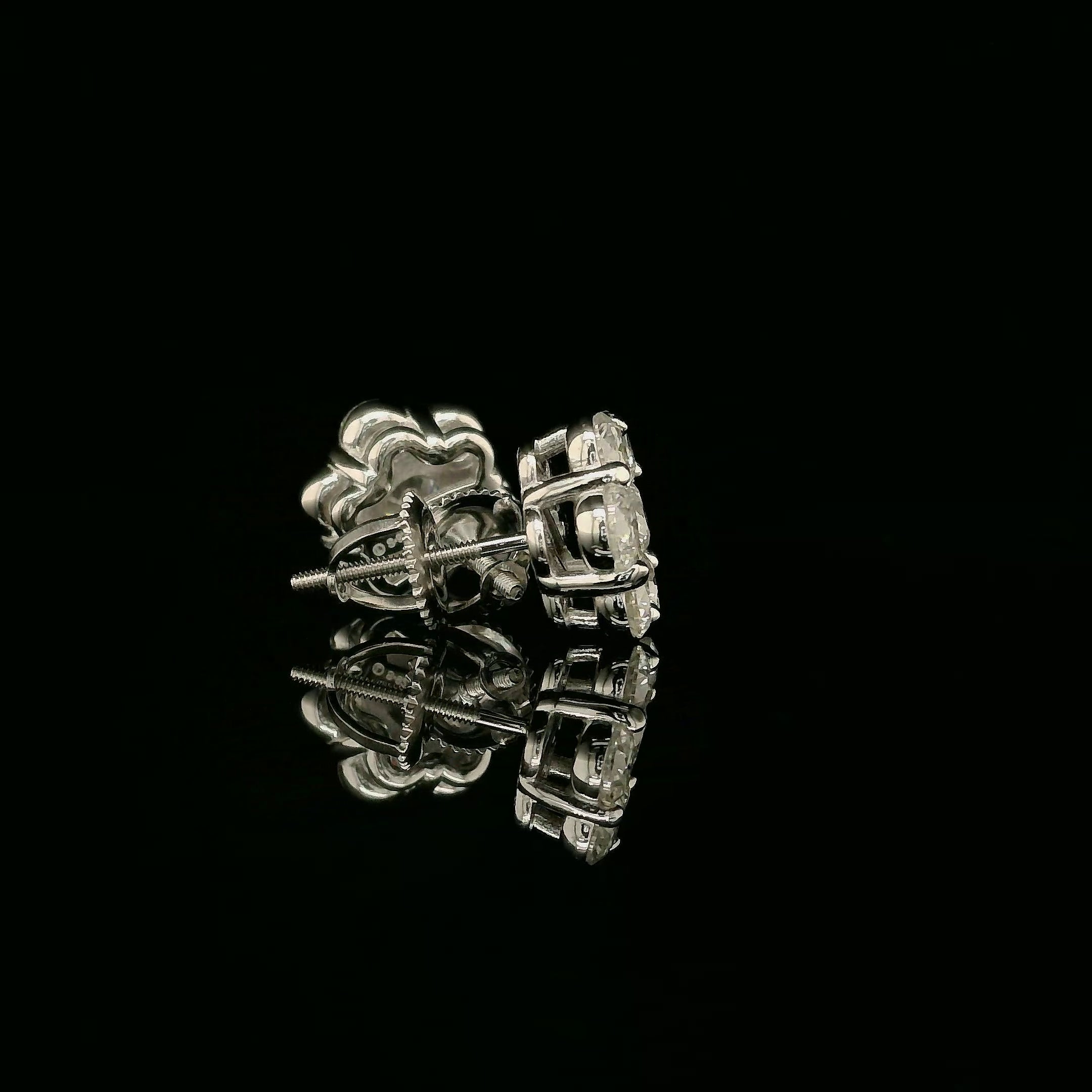 Dazzling Diamond Flower Cluster Stud Earrings | 1.5ct VVS | 10mm