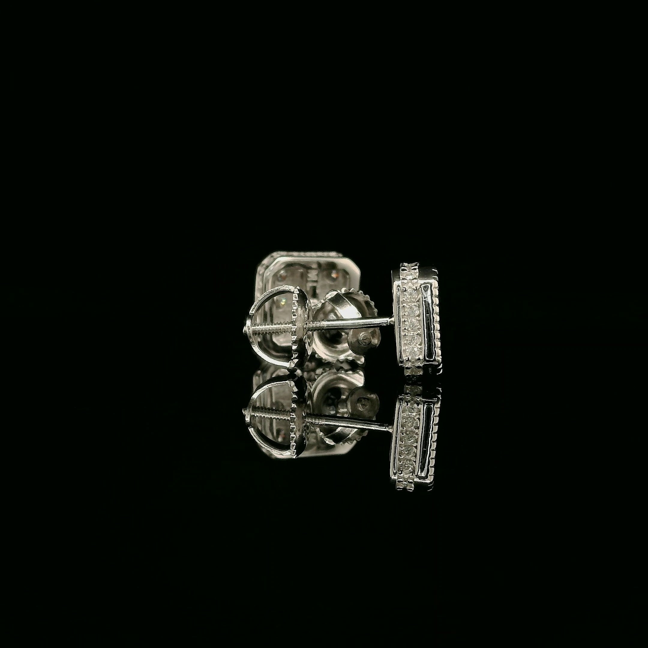 Iced Out Square Cluster Stud Earrings | 8mm | VVS