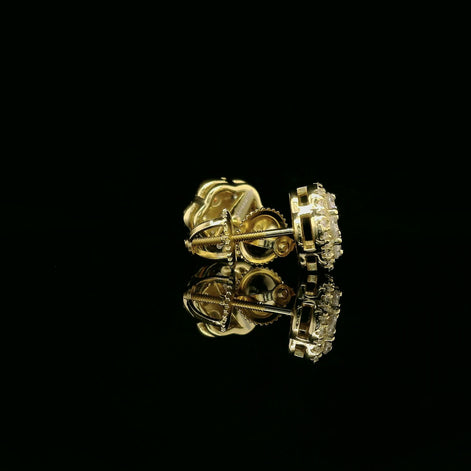 Dazzling Diamond Flower Cluster Stud Earrings | 0.88ct VVS | 9mm