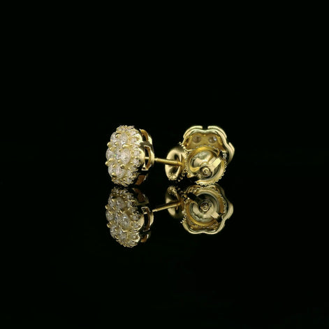 Dazzling Diamond Flower Cluster Stud Earrings | 0.88ct VVS | 9mm