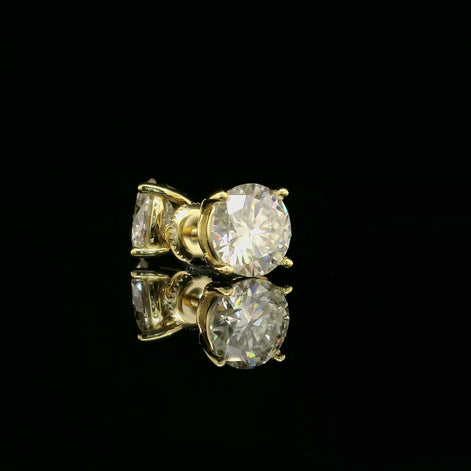 Brilliant Round Diamond Stud Earrings | 4ct VVS | 8mm
