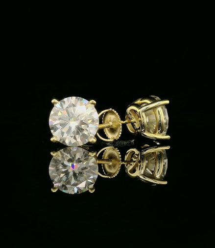 Brilliant Round Diamond Stud Earrings | 4ct VVS | 8mm