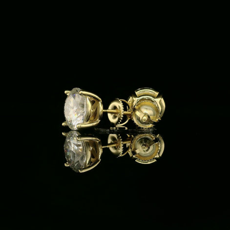 Brilliant Round Diamond Stud Earrings | 4ct VVS | 8mm