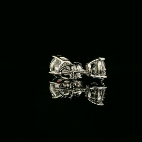 Brilliant Round Diamond Stud Earrings | 4ct VVS | 8mm