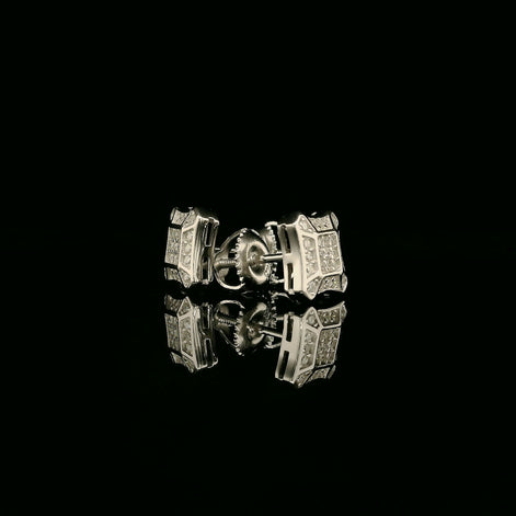 Dazzling Diamond Pave Square Stud Earrings | 8mm | VVS