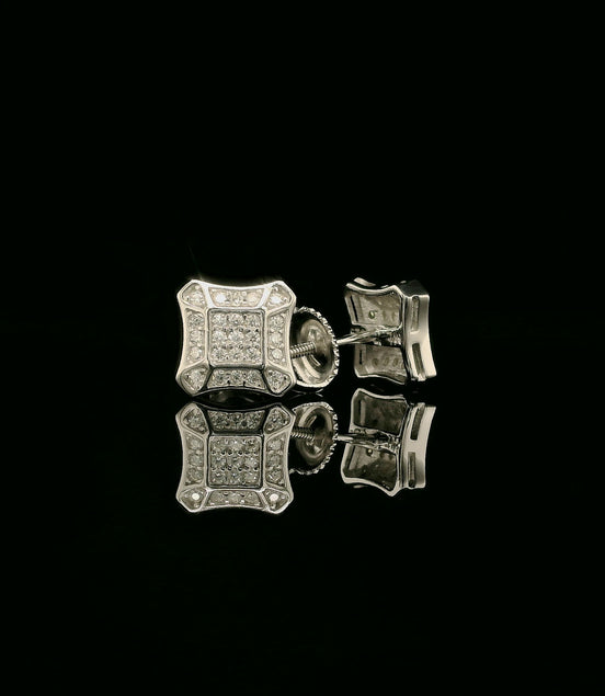 Dazzling Diamond Pave Square Stud Earrings | 8mm | VVS