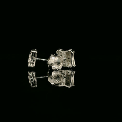 Dazzling Diamond Pave Square Stud Earrings | 8mm | VVS