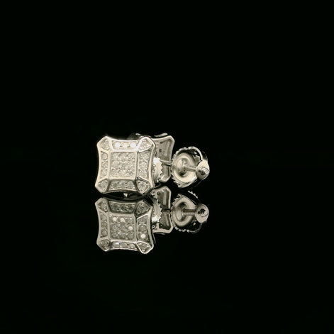 Dazzling Diamond Pave Square Stud Earrings | 8mm | VVS