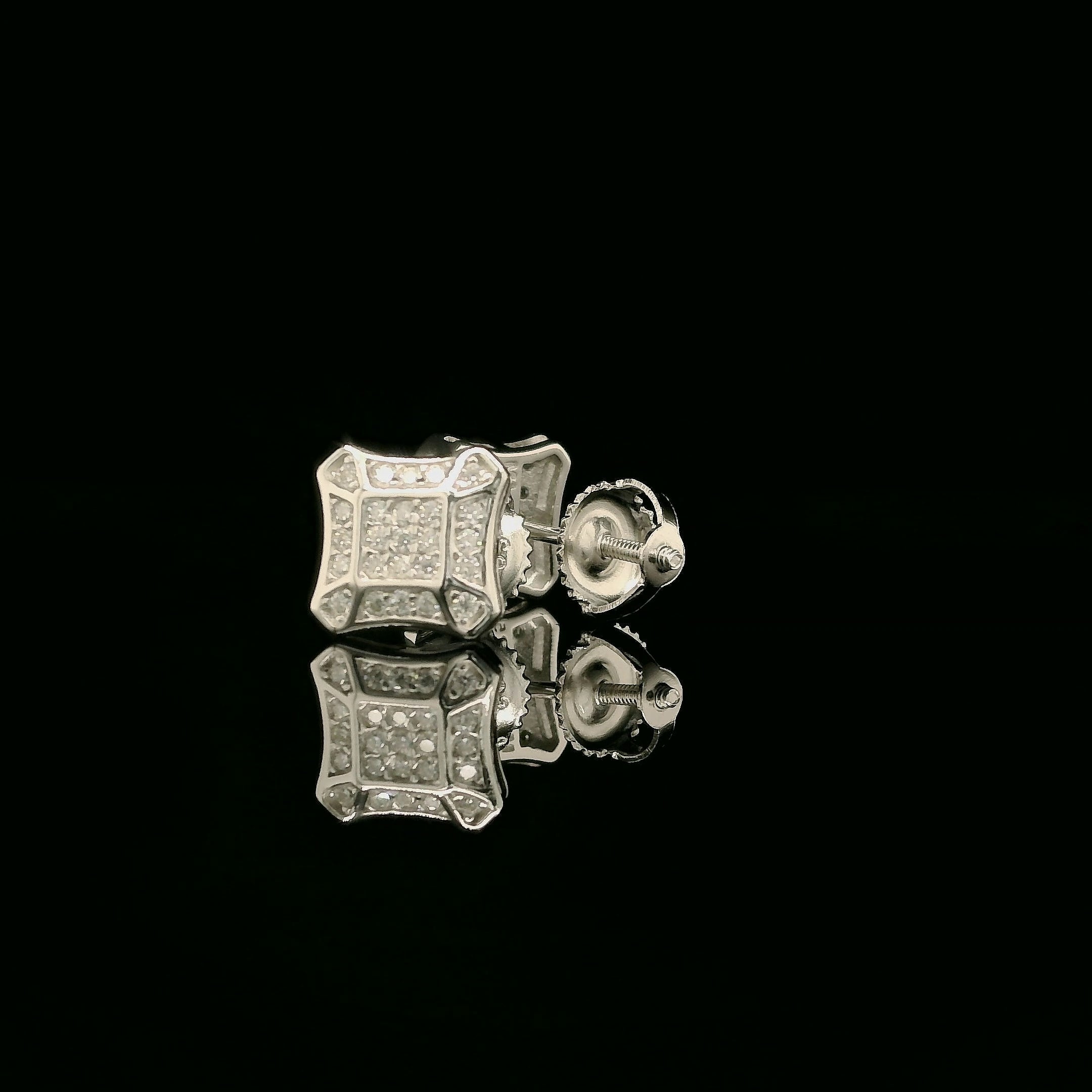 Dazzling Diamond Pave Square Stud Earrings | 8mm | VVS