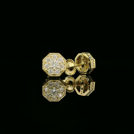 Dazzling Diamond Octagon Stud Earrings | 8mm | VVS