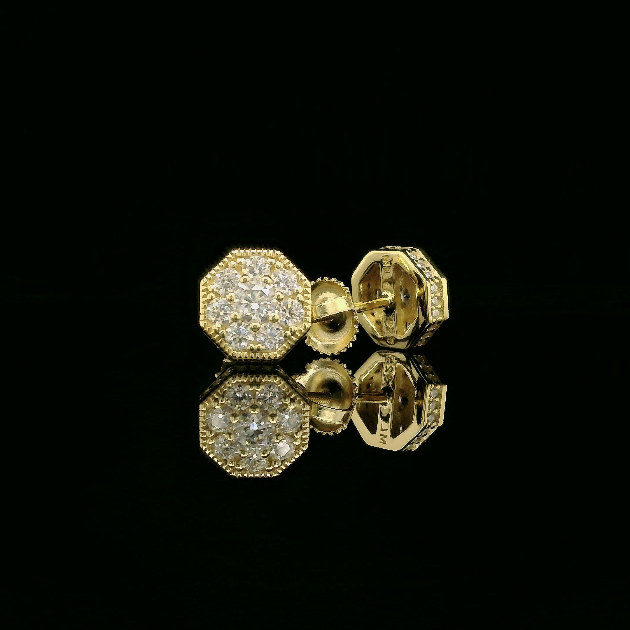 Dazzling Diamond Octagon Stud Earrings | 8mm | VVS