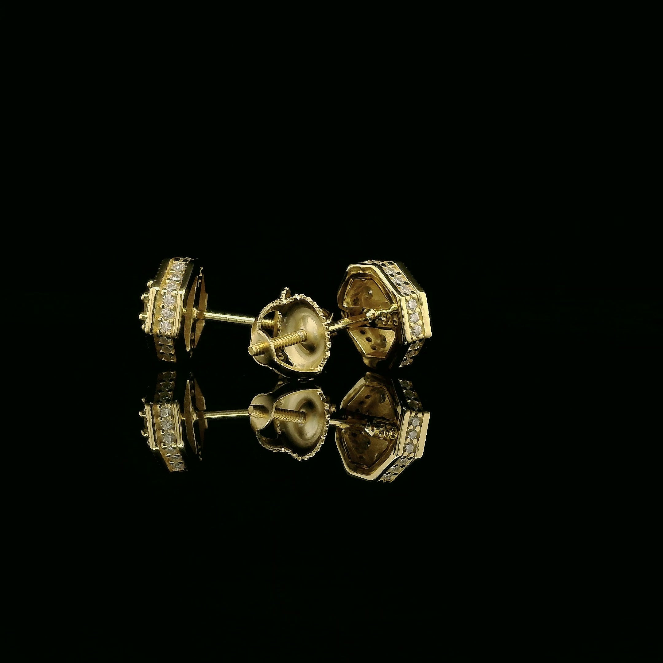 Dazzling Diamond Octagon Stud Earrings | 8mm | VVS