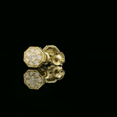 Dazzling Diamond Octagon Stud Earrings | 8mm | VVS