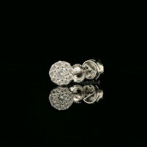 Brilliant Diamond Cluster Stud Earrings | 8mm | VVS