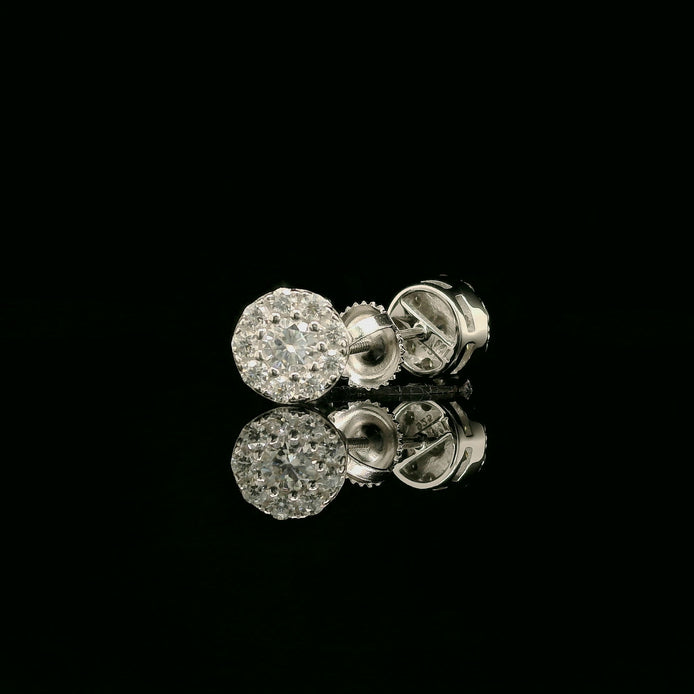 Brilliant Diamond Cluster Stud Earrings | 8mm | VVS