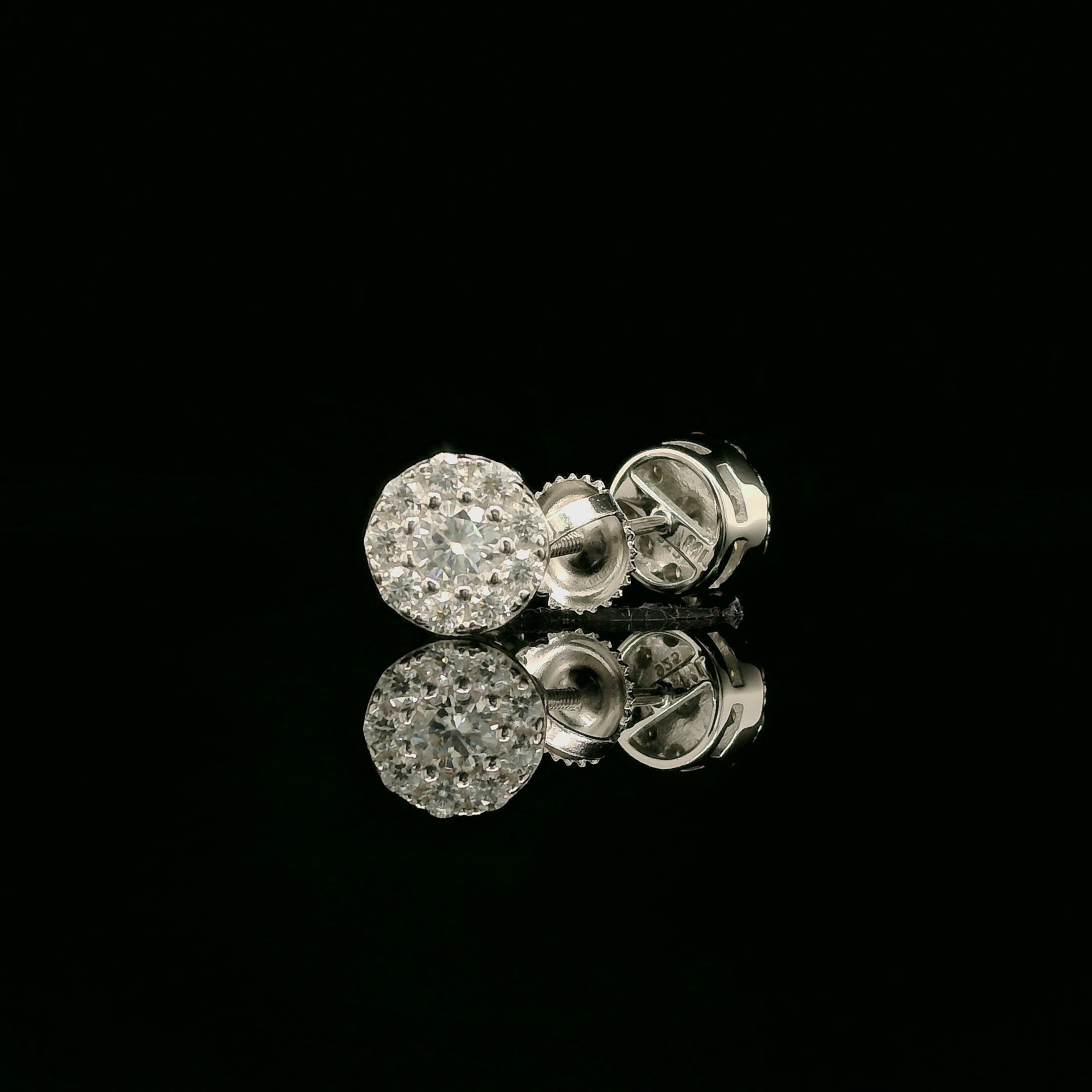 Brilliant Diamond Cluster Stud Earrings | 8mm | VVS