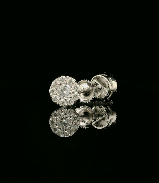 Brilliant Diamond Cluster Stud Earrings | 8mm | VVS