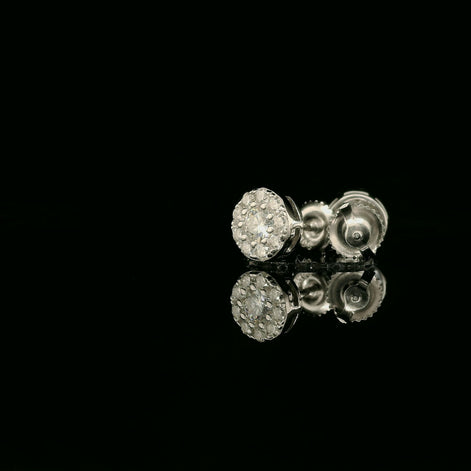 Brilliant Diamond Cluster Stud Earrings | 8mm | VVS