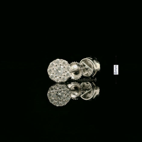Brilliant Diamond Cluster Stud Earrings | 8mm | VVS