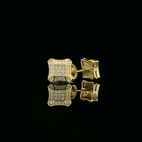 Dazzling Diamond Pave Square Stud Earrings | 8mm | VVS