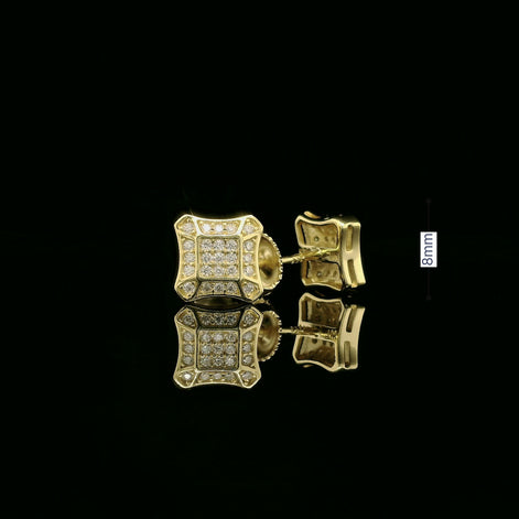 Dazzling Diamond Pave Square Stud Earrings | 8mm | VVS