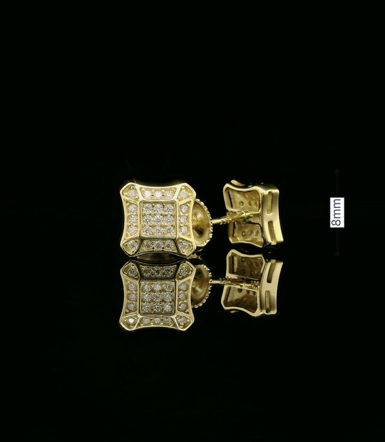 Dazzling Diamond Pave Square Stud Earrings | 8mm | VVS