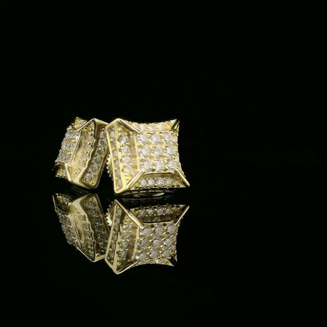Dazzling Diamond Square Stud Earrings | 10mm | VVS