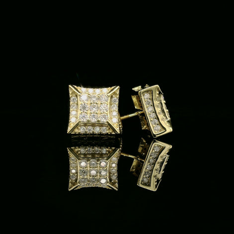 Dazzling Diamond Square Stud Earrings | 10mm | VVS
